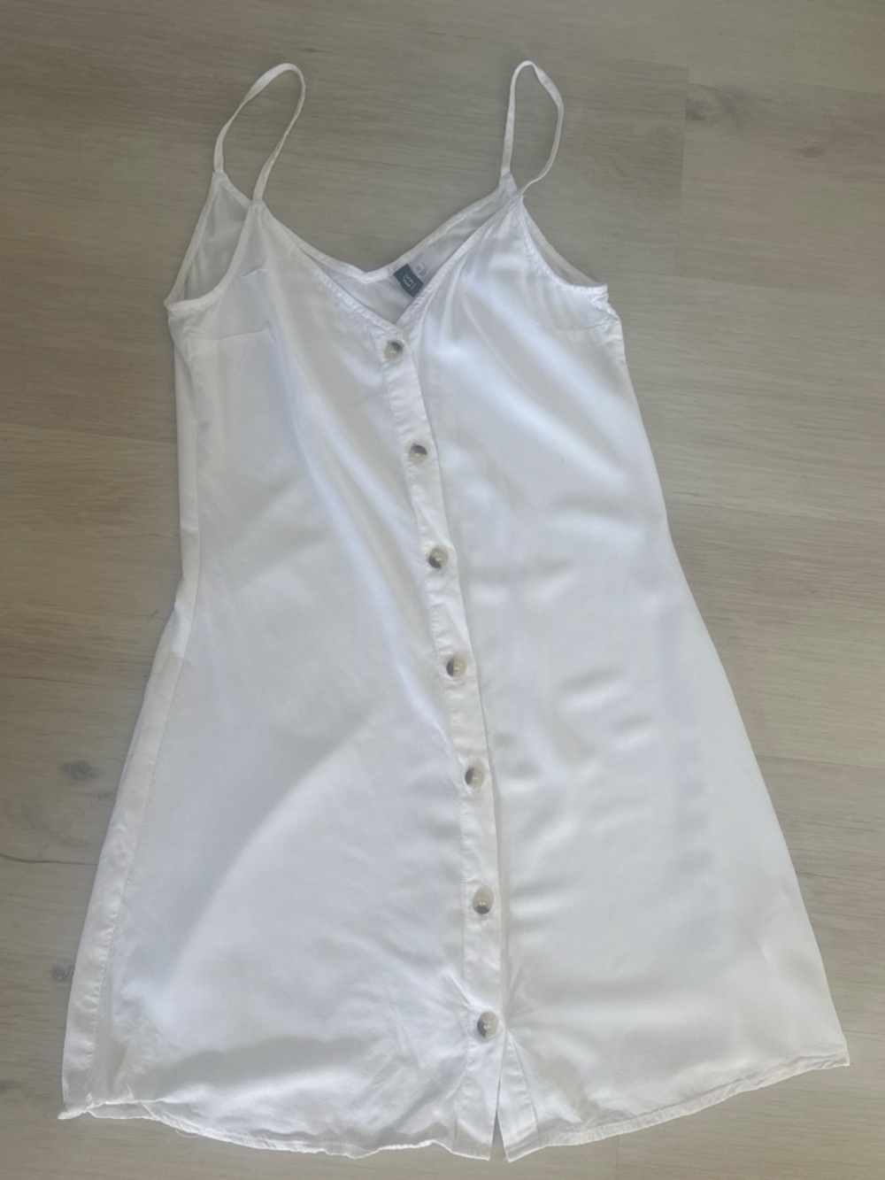 H&M White Button-Front Slip Dress Cami